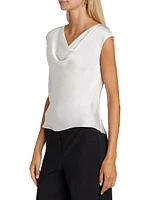 Cowl Neck Cap-Sleeve Top