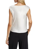 Cowl Neck Cap-Sleeve Top