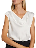 Cowl Neck Cap-Sleeve Top