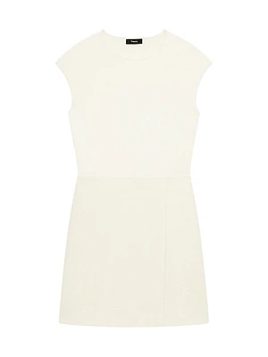 Wrap Skirt Crewneck Minidress