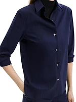 Pinstripe Button-Front Shirt