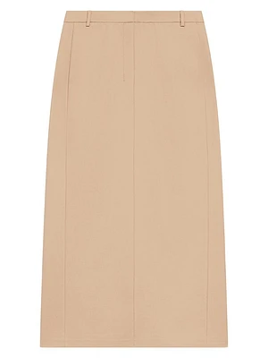 Wool-Blend Tailored Midi-Skirt