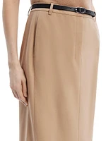 Wool-Blend Tailored Midi-Skirt