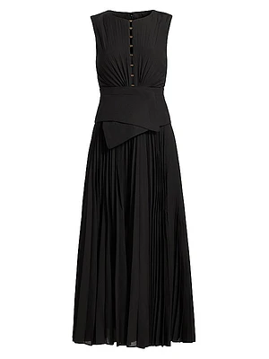 Rhodes Pleated Midi-Dress