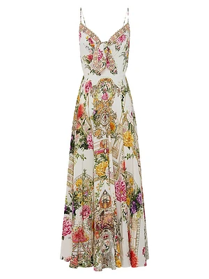 Egyptian Rose Silk Maxi Dress