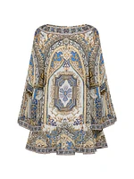 Make Me Your Mosiac Silk Cover-Up Minidress