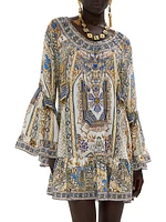 Make Me Your Mosiac Silk Cover-Up Minidress
