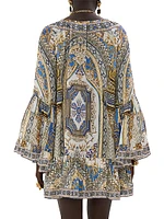 Make Me Your Mosiac Silk Cover-Up Minidress
