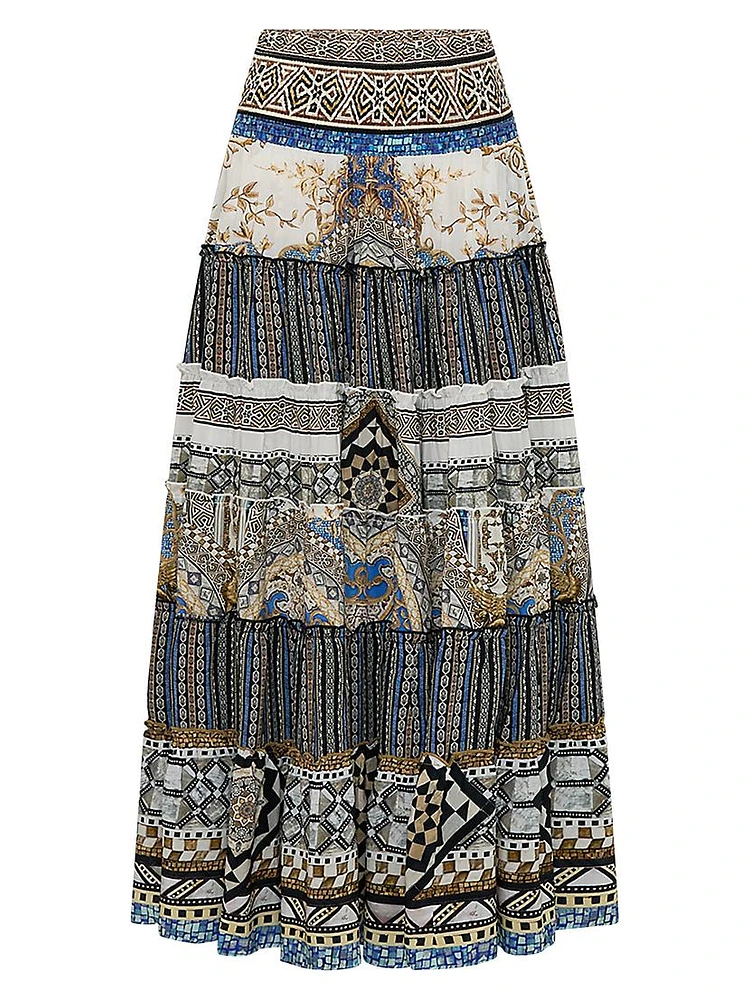 Make Me Your Mosiac Tiered Circle Skirt