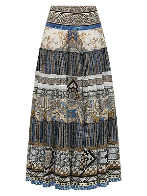 Make Me Your Mosiac Tiered Circle Skirt
