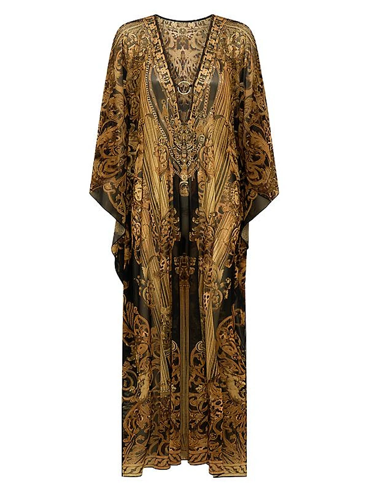 Era Of Empires Embellished Mesh Caftan