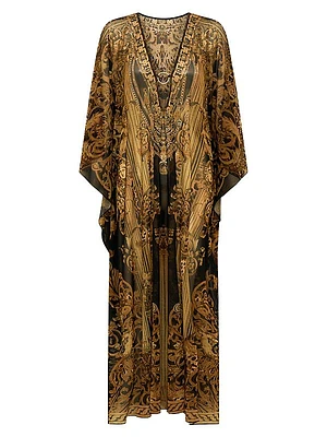 Era Of Empires Embellished Mesh Caftan