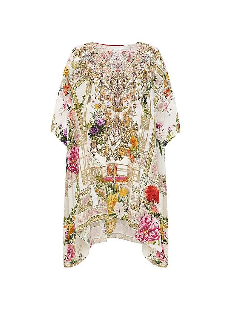 Egyptian Rose Silk Cover-Up Kaftan