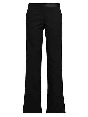 Low-Rise Satin-Trim Trousers
