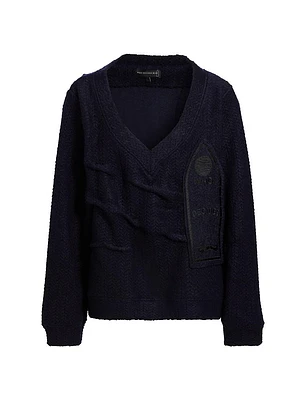 Logo Knit V-Neck Sweater