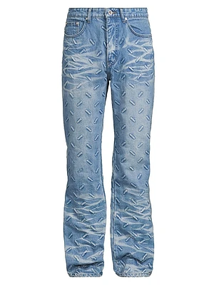 Thread Plate Faded Jeans
