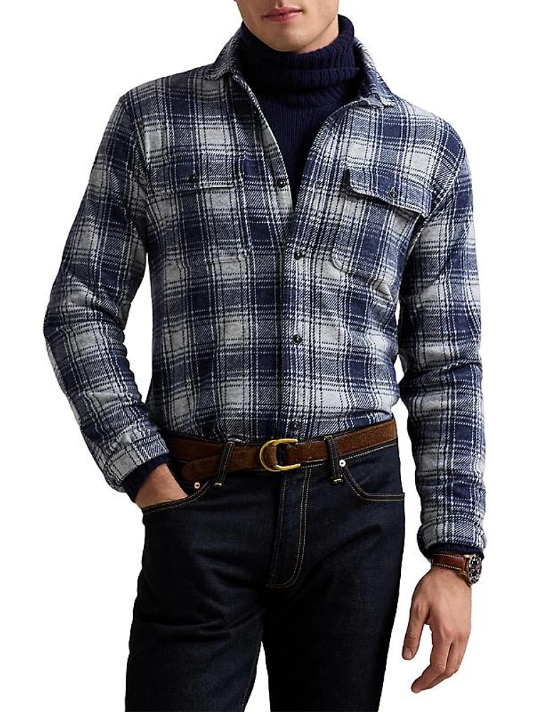 Knit Plain Flannel Shirt