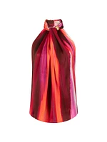 Shela Abstract Gathered Sleeveless Blouse