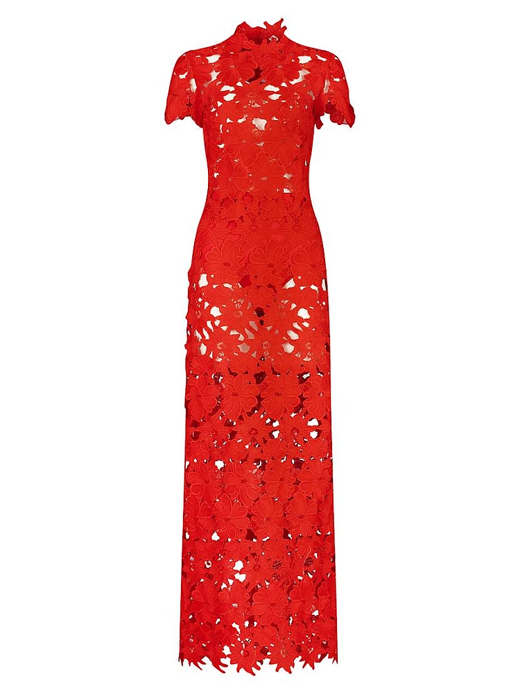 Taiana Embroidered Floral Maxi-Dress