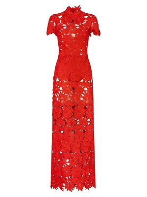 Taiana Embroidered Floral Maxi-Dress