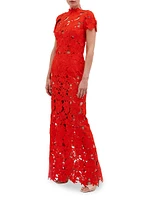 Taiana Embroidered Floral Maxi-Dress