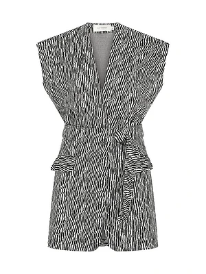 Galicia Abstract Tie-Waist Minidress