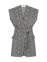 Galicia Abstract Tie-Waist Minidress