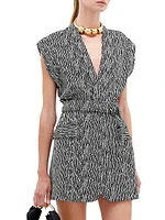 Galicia Abstract Tie-Waist Minidress