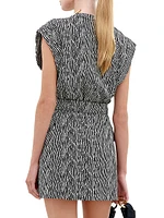 Galicia Abstract Tie-Waist Minidress