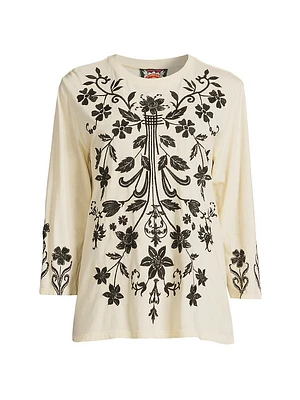 Talithia Embroidered Cotton Top
