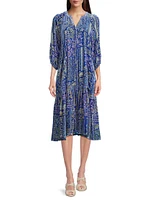 Yoka Floral Tiered Midi-Dress