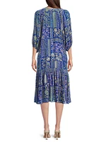 Yoka Floral Tiered Midi-Dress