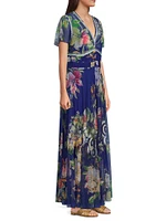 Mazzy Ruched Floral Maxi Dress