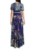 Mazzy Ruched Floral Maxi Dress