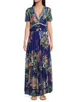 Mazzy Ruched Floral Maxi Dress