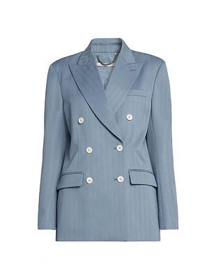 Striped Double-Breasted Jacket