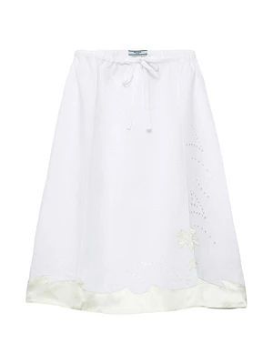 Embroidered Linen Skirt