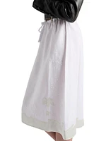 Embroidered Linen Skirt