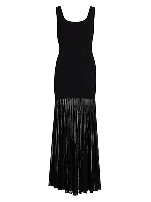 Sheer Rib Sleeveless Maxi Dress