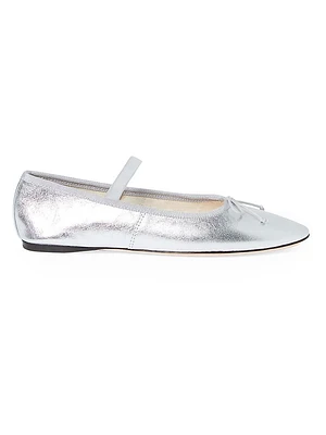 Leonie Metallic Leather Ballet Flats