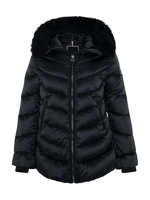 Apres-Ski Jacket with Detachable Toscana Shearling Lamb Hood Trim