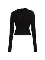 Ruched Long-Sleeve Top