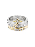 Snake 14K Yellow Gold, Sterling Silver & 0.70 TCW Diamond Ring