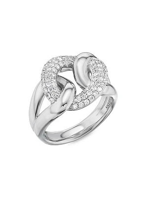 Love Knot Sterling Silver & 0.66 TCW Diamond Ring