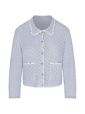 Juliette Scallop-Trim Cardigan