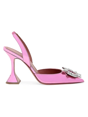 Begum Embellished Leather Slingback Pumps