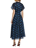 Floral Silk A-Line Maxi Dress