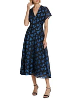 Floral Silk A-Line Maxi Dress