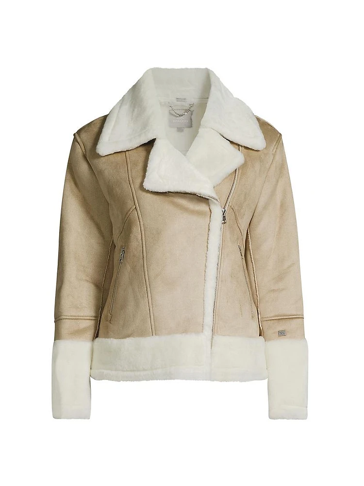 Phoebe Faux-Sherpa Moto Jacket