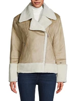 Phoebe Faux-Sherpa Moto Jacket